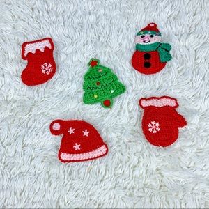 5pcs Handmade Christmas Hair Clips